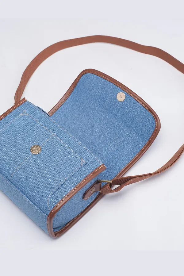 Açık Mavi Denim Omuz Çantası