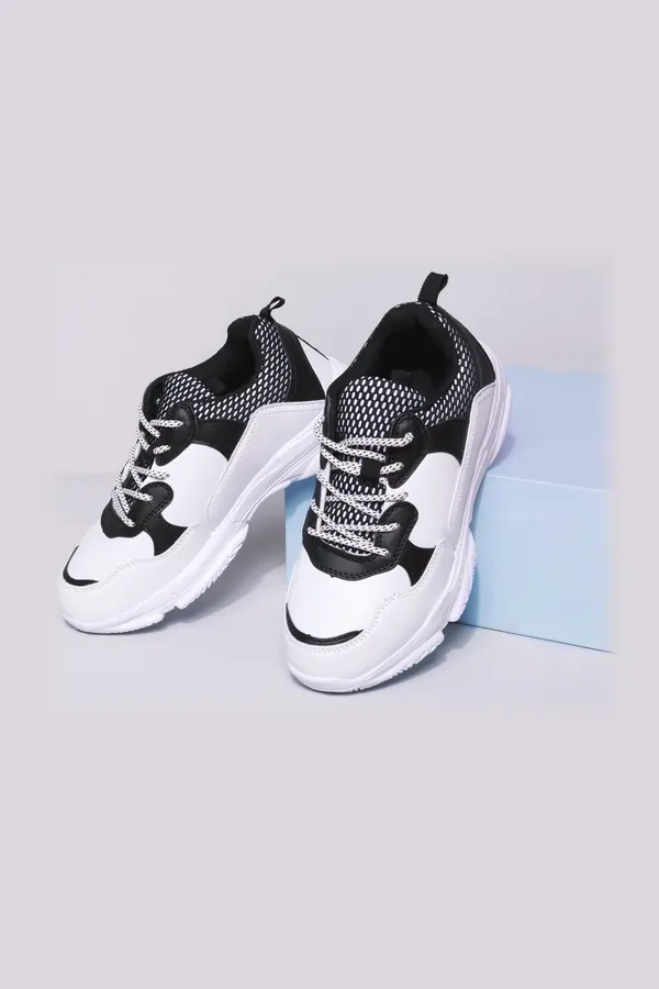 Beyaz Kalın Tabanlı Sneaker