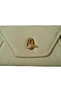 Çağla Yeşili Süet Zarf Clutch