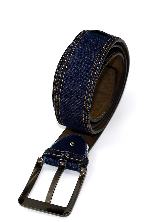 Lacivert Dikişli Denim Kemer