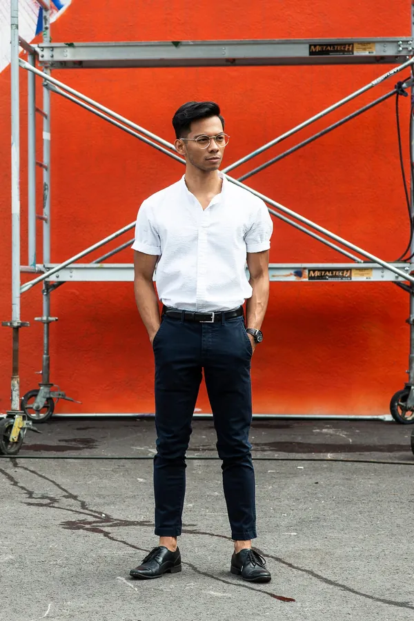 Lacivert Slim Fit Chino Pantolon