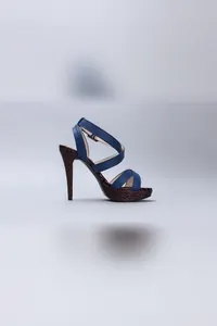 Mavi Deri Platform Sandalet