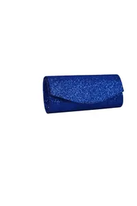 Saks Mavi Simli Clutch Çanta