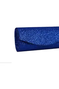 Saks Mavi Simli Clutch Çanta